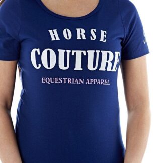 horse couture ladies short sleeve t shirt navy chiron equestrian Lampeter